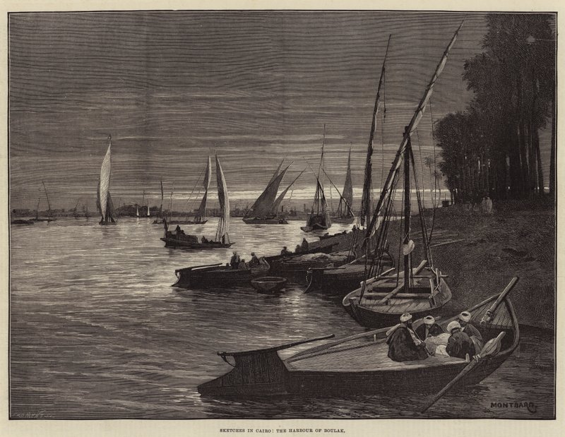 Bocetos en El Cairo, el Puerto de Boulak de Charles Auguste Loye
