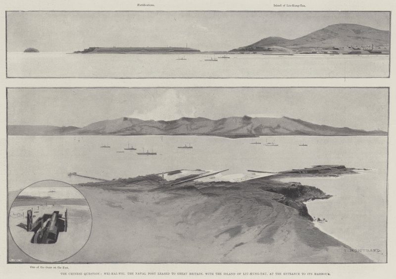 La Cuestión China, Wei-Hai-Wei, el Puerto Naval arrendado a Gran Bretaña con la Isla de Liu-Kung-Tau, en la Entrada a su Puerto de Charles Auguste Loye