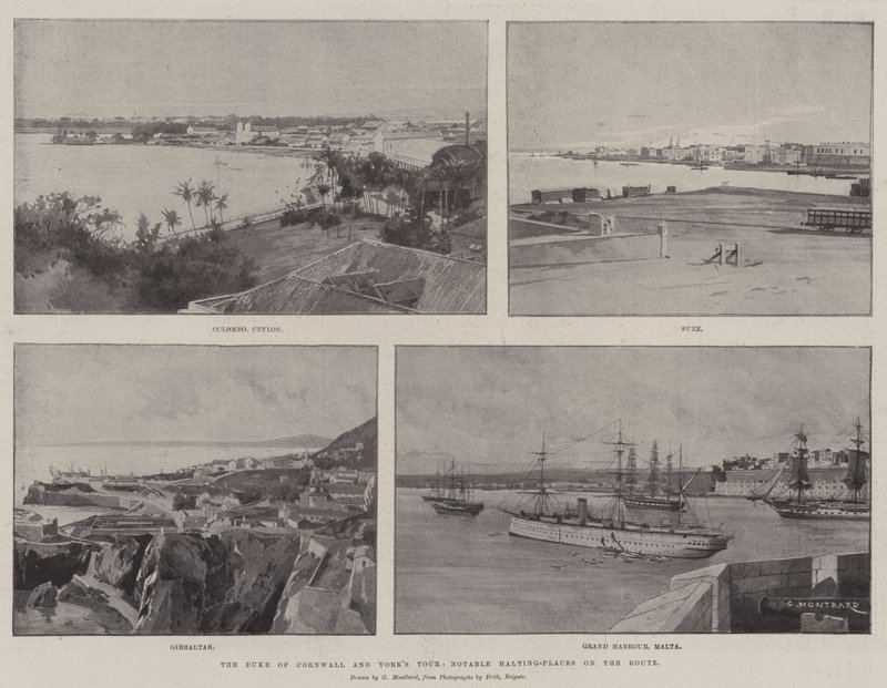 La Gira del Duque de Cornwall y York, Lugares Notables en la Ruta de Charles Auguste Loye