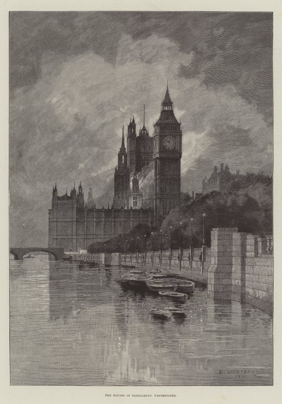 Las Casas del Parlamento, Westminster de Charles Auguste Loye