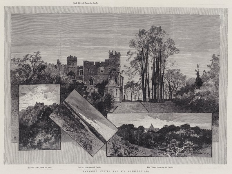 La Vida de William Ewart Gladstone, Castillo de Hawarden y sus Alrededores de Charles Auguste Loye