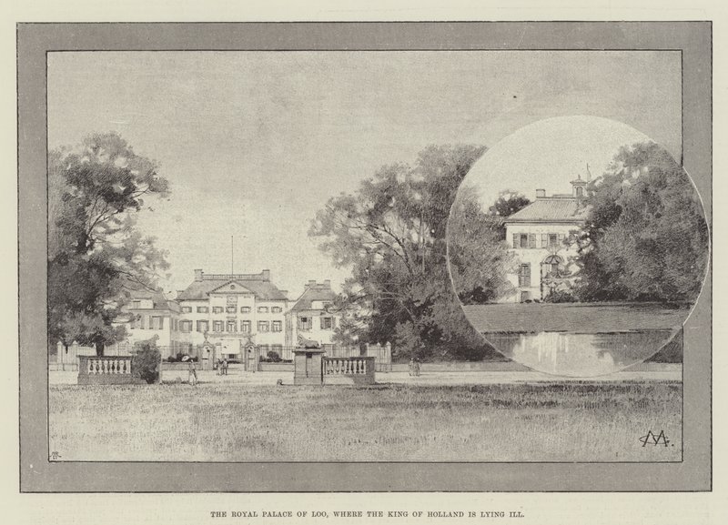 El Palacio Real de Loo, donde el Rey de Holanda está Enfermo de Charles Auguste Loye