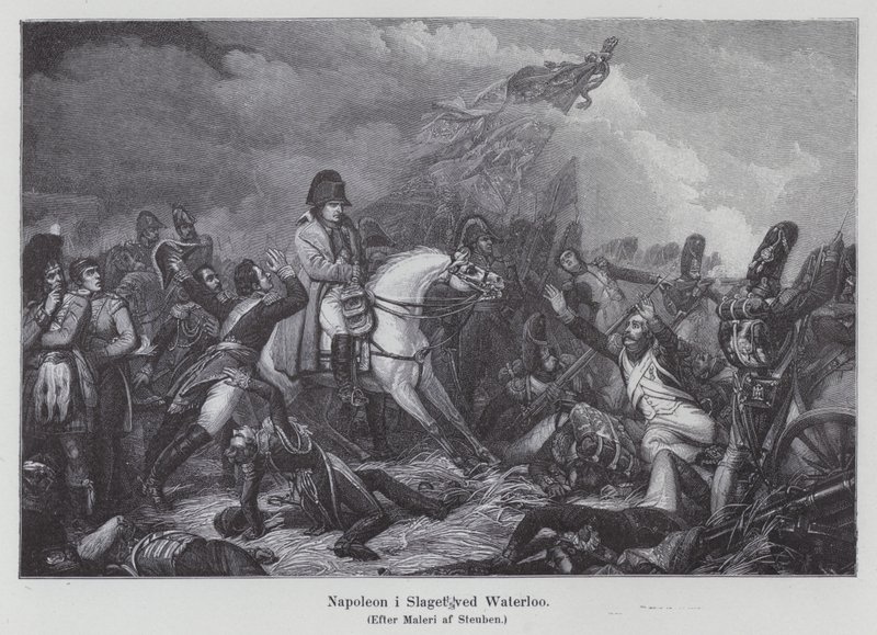 Napoleón en la batalla de Waterloo de Charles Auguste Steuben