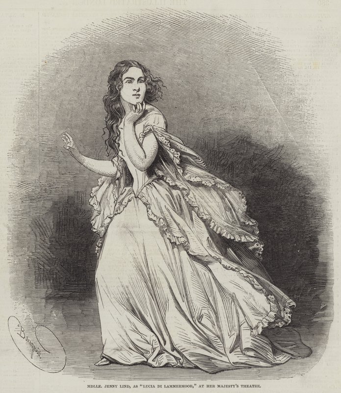 Mademoiselle Jenny Lind, como Lucia di Lammermoor, en el Teatro de Su Majestad de Charles Baugniet