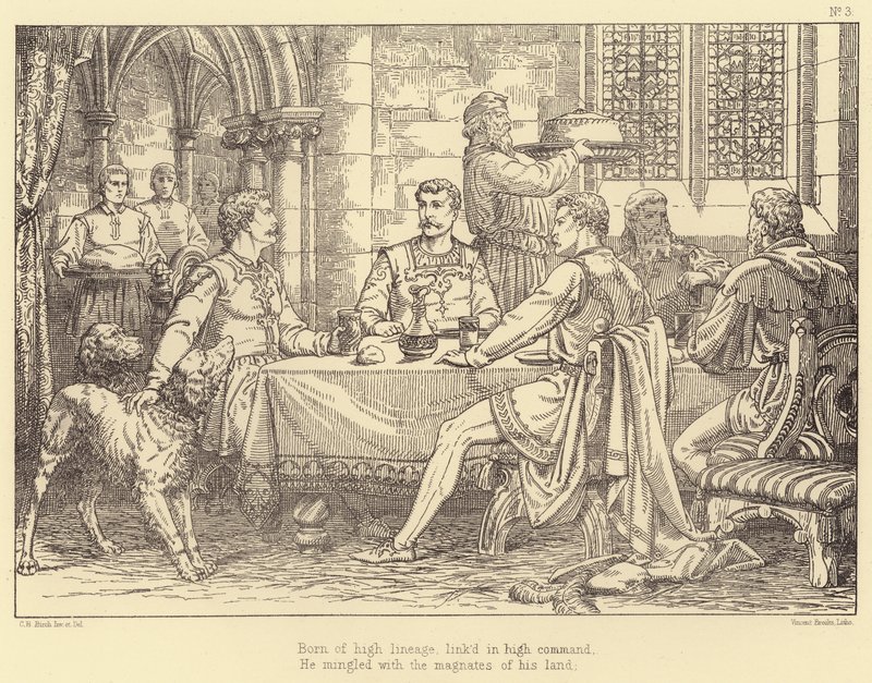 Ilustración para Lara, A Tale de Lord Byron (grabado) de Charles Bell Birch