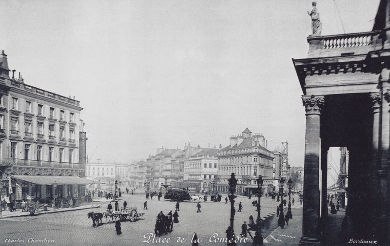 Burdeos: Place de la Comedie (foto b/n) de Charles Chambon