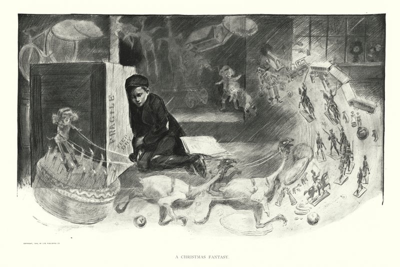 Una fantasía navideña (litografía) de Charles Dana Gibson