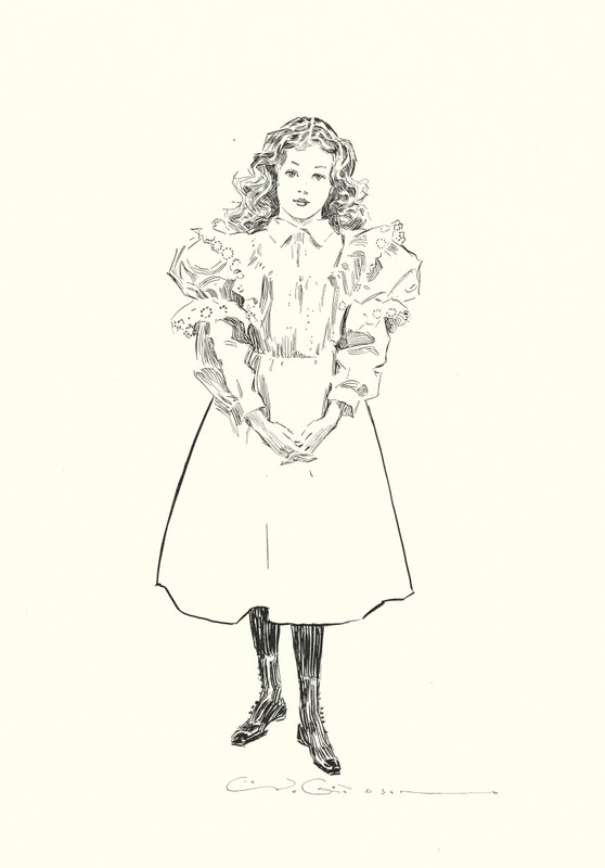 A Little American Girl (litografía) de Charles Dana Gibson