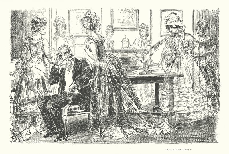 Visitantes de Nochebuena (litografía) de Charles Dana Gibson