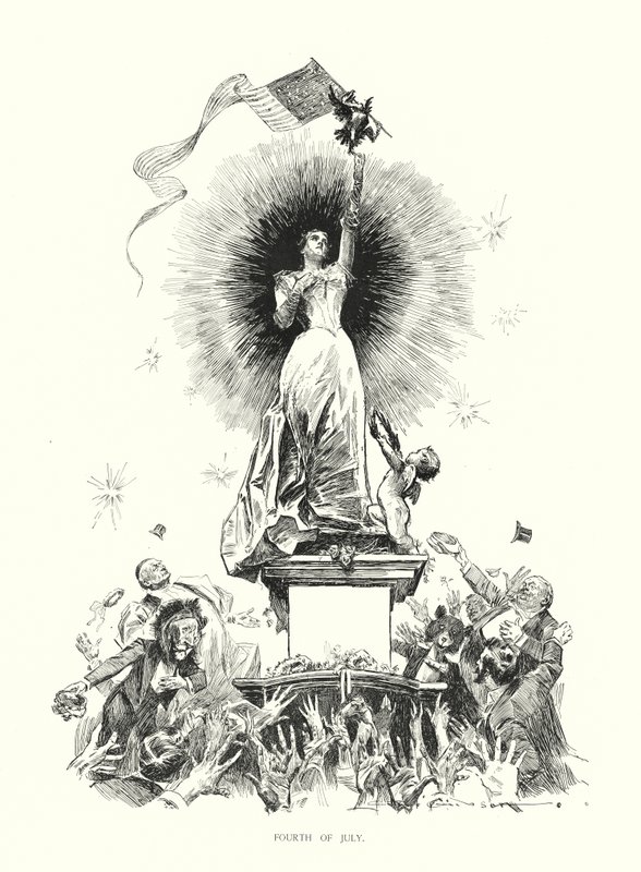 Cuatro de julio (litografía) de Charles Dana Gibson