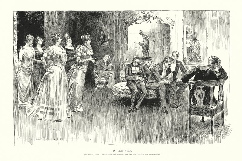 En año bisiesto (litografía) de Charles Dana Gibson