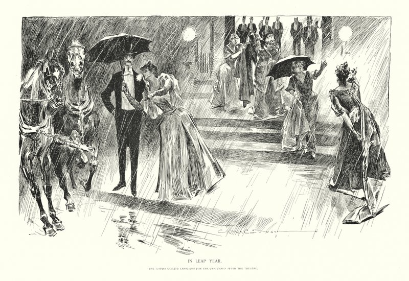 En año bisiesto (litografía) de Charles Dana Gibson