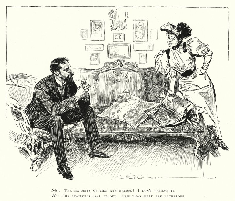 Los hombres son héroes - menos de la mitad son solteros de Charles Dana Gibson