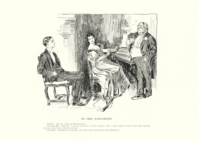 Becas no gratuitas (litografía) de Charles Dana Gibson