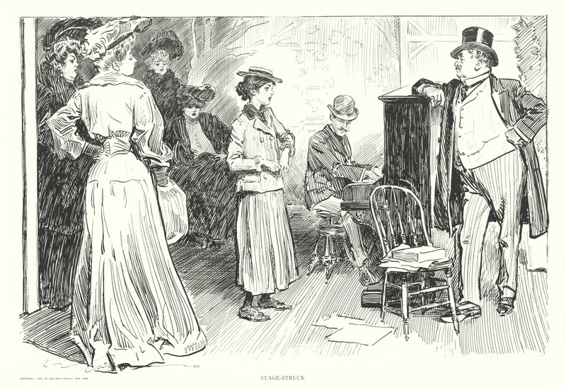 Stage-Struck (litografía) de Charles Dana Gibson