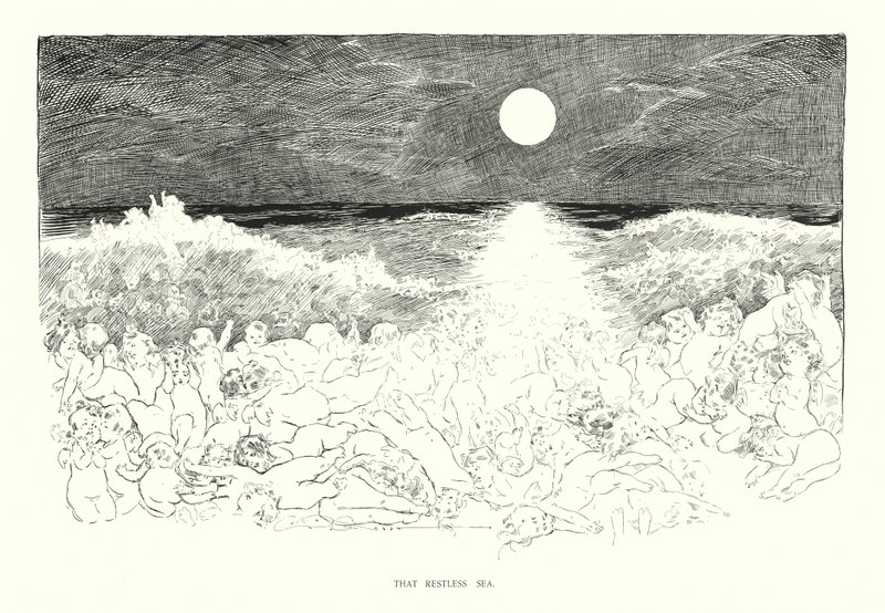 Ese mar inquieto (litografía) de Charles Dana Gibson