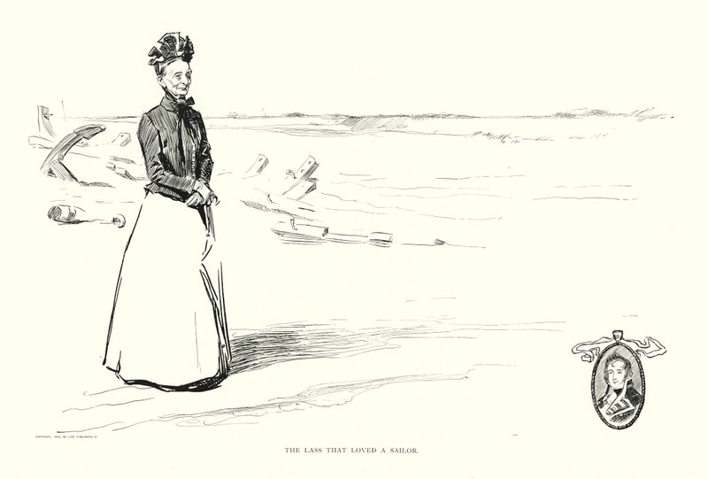 La muchacha que amaba a un marinero (litografía) de Charles Dana Gibson
