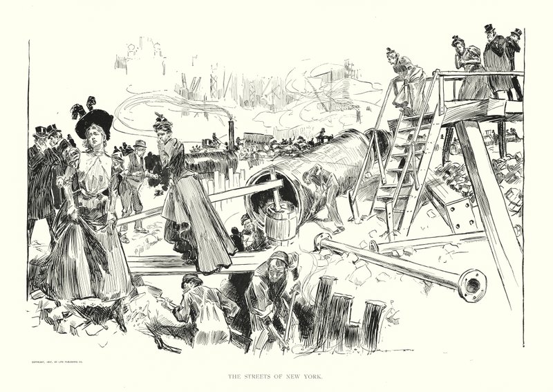 Las calles de Nueva York (litografía) de Charles Dana Gibson