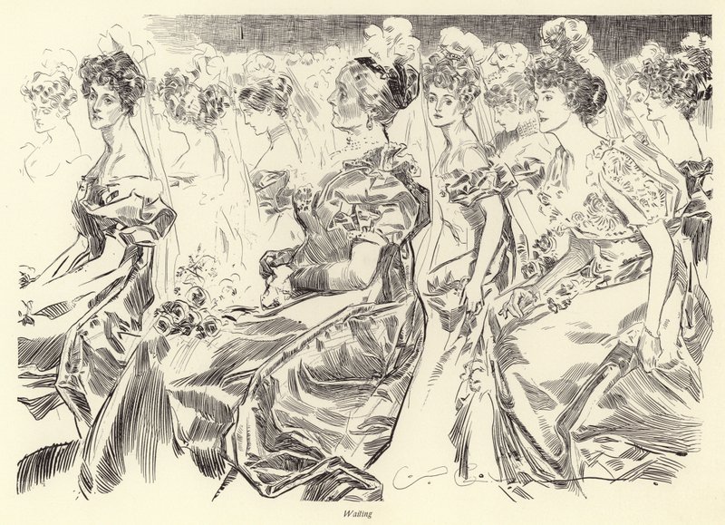 Esperando para un salón de Charles Dana Gibson