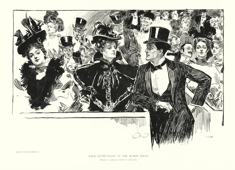 Entusiasmo salvaje en el espectáculo ecuestre (litografía) de Charles Dana Gibson