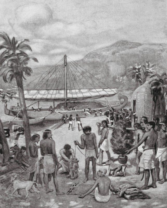 Comercio temprano en Egipto (litografía) de Charles Daniel Ward