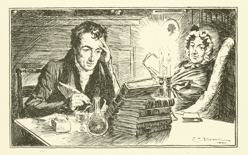 Charles Lamb, con su hermana, Mary de Charles Edmund Brock