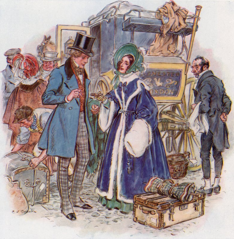 Grandes esperanzas, Estella llega a Cheapside en coche desde Rochester de Charles Edmund Brock