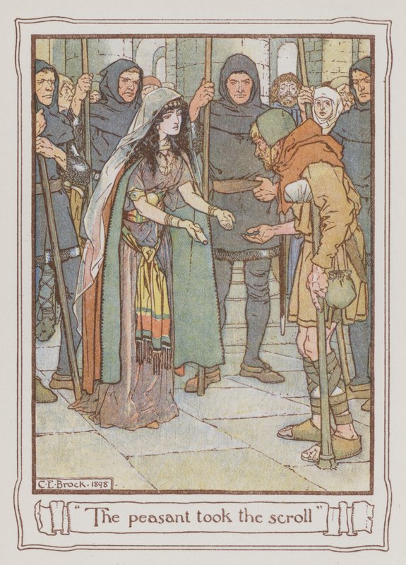 Ilustración para Ivanhoe de Sir Walter Scott de Charles Edmund Brock