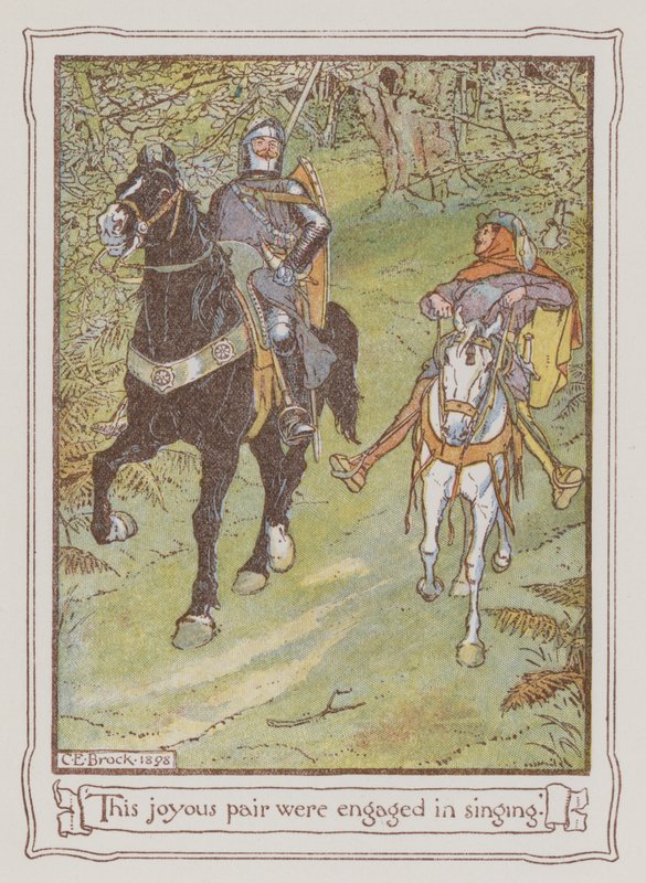 Ilustración para Ivanhoe de Sir Walter Scott de Charles Edmund Brock