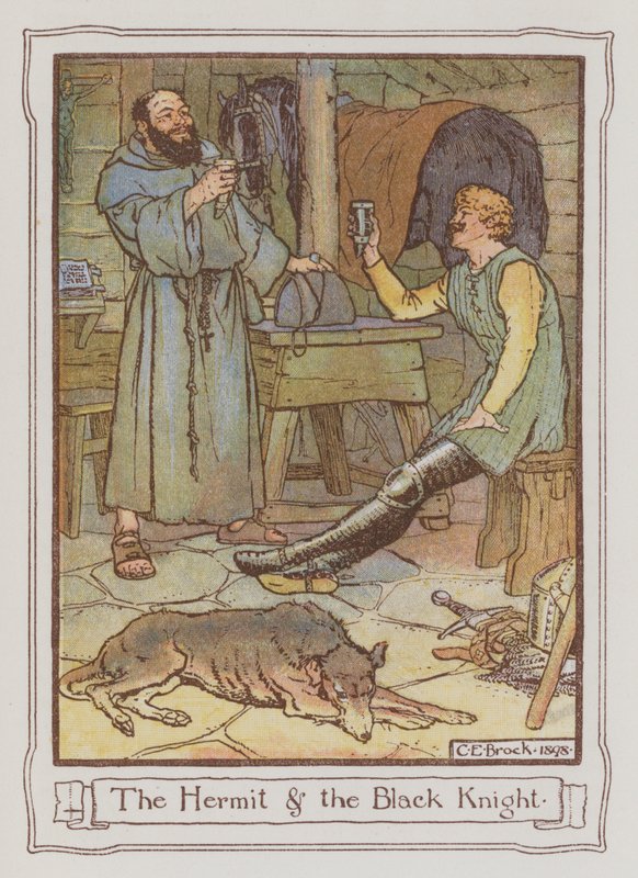 Ilustración para Ivanhoe de Sir Walter Scott de Charles Edmund Brock