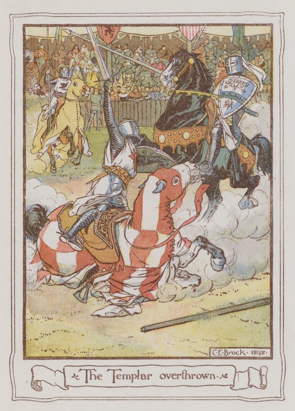 Ilustración para Ivanhoe de Sir Walter Scott de Charles Edmund Brock