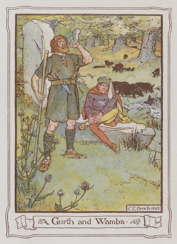 Ilustración para Ivanhoe de Sir Walter Scott de Charles Edmund Brock