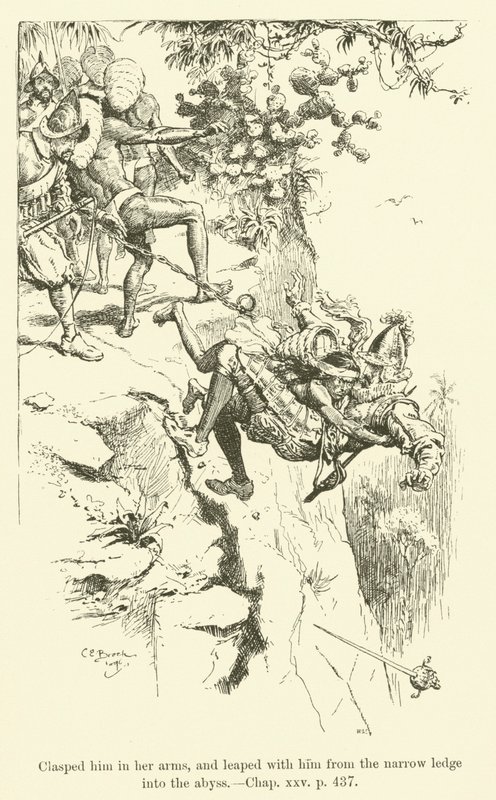 Ilustración para Westward Ho! de Charles Kingsley de Charles Edmund Brock