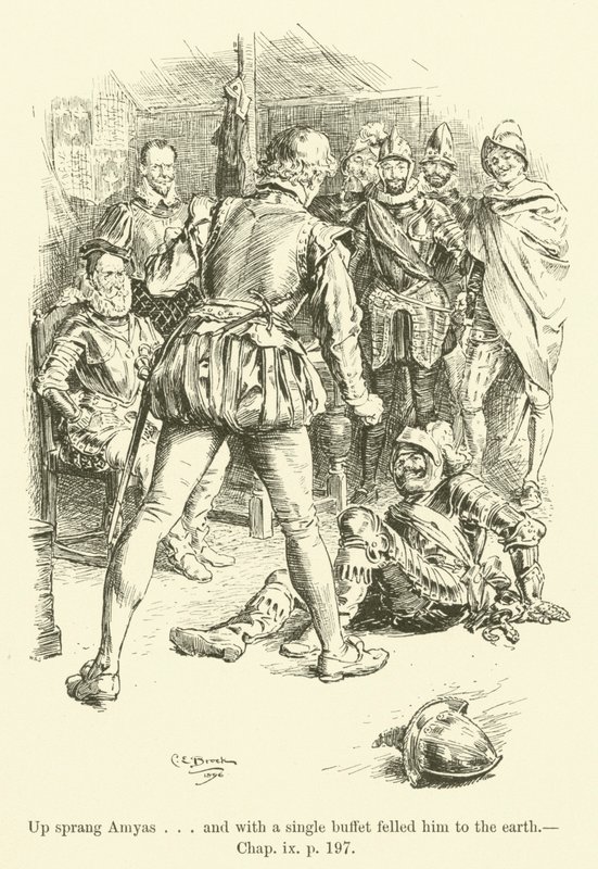 Ilustración para Westward Ho! de Charles Kingsley de Charles Edmund Brock