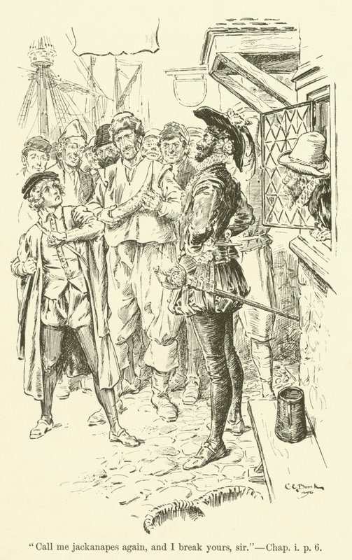 Ilustración para Westward Ho! por Charles Kingsley (grabado) de Charles Edmund Brock