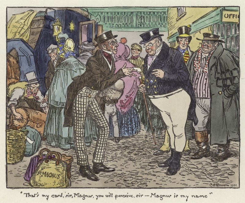 Ilustración para los Papeles de Pickwick de Charles Edmund Brock