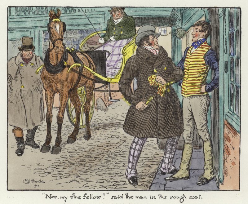 Ilustración para los Papeles de Pickwick de Charles Edmund Brock