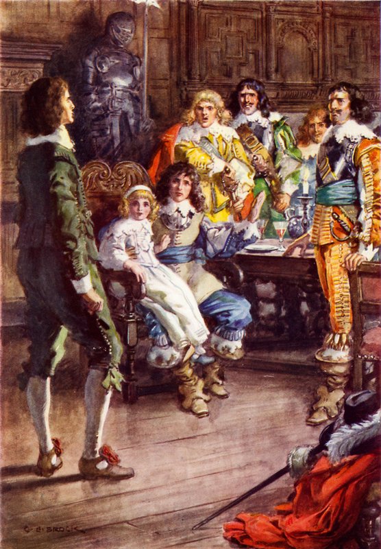 Hijo anunciando que tiene la intención de luchar por el Parlamento durante la Guerra Civil Inglesa de Charles Edmund Brock