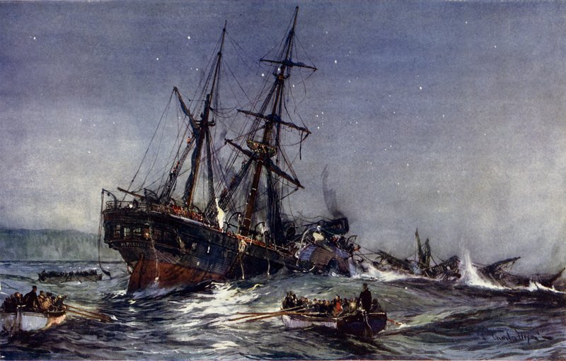 El naufragio del Birkenhead, 1852 de Charles Edward Dixon
