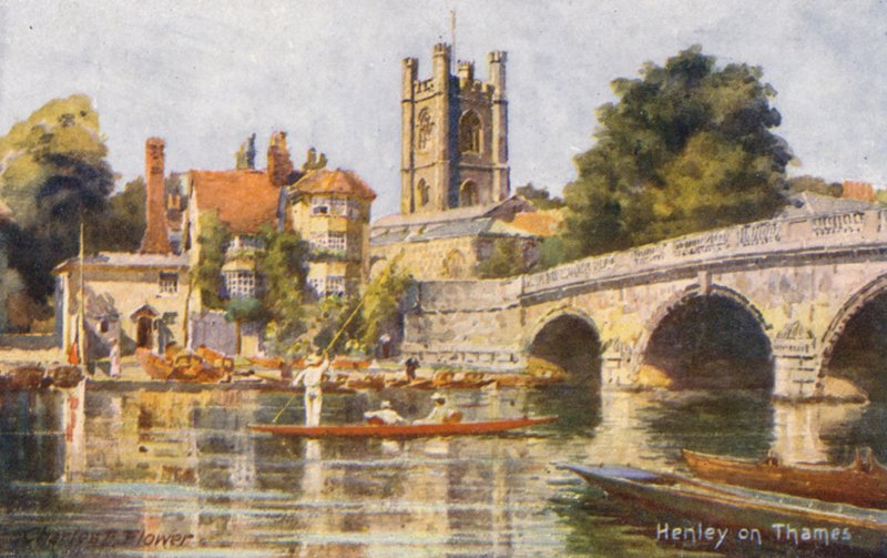 Río Támesis: Henley on Thames (litografía en color) de Charles Edwin Flower