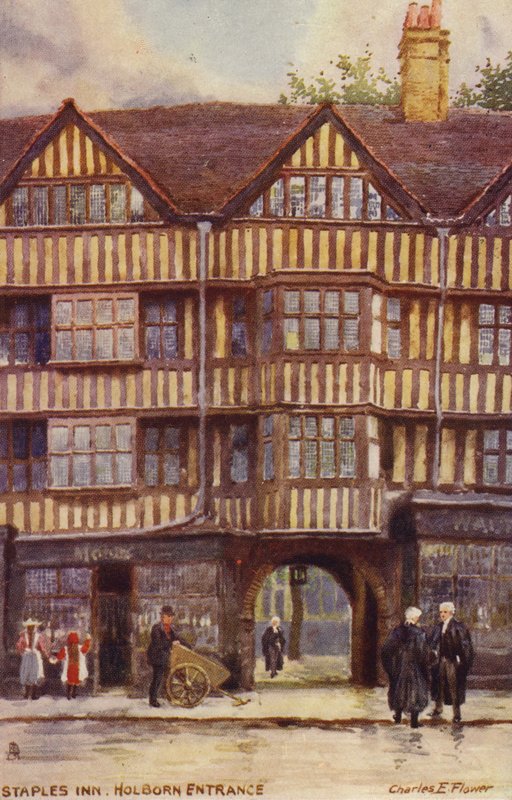 Staples Inn, entrada de Holborn, Londres de Charles Edwin Flower