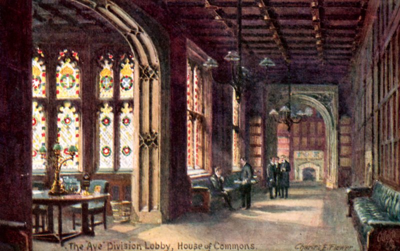 El vestíbulo de la división Aye, Cámara de los Comunes de Charles Edwin Flower