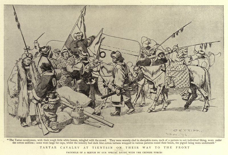 Caballería tártara en Tientsin camino al frente de Charles Edwin Fripp