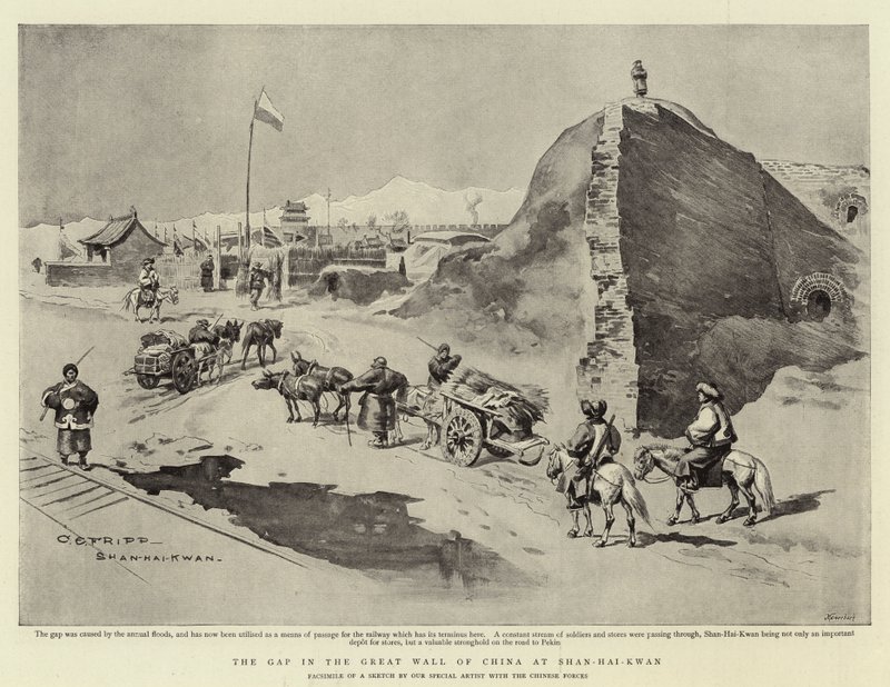 La brecha en la Gran Muralla China en Shan-Hai-Kwan de Charles Edwin Fripp