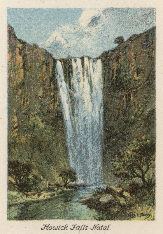 Sudáfrica: Howick Falls, Natal (litografía en color) de Charles Ernest Peers