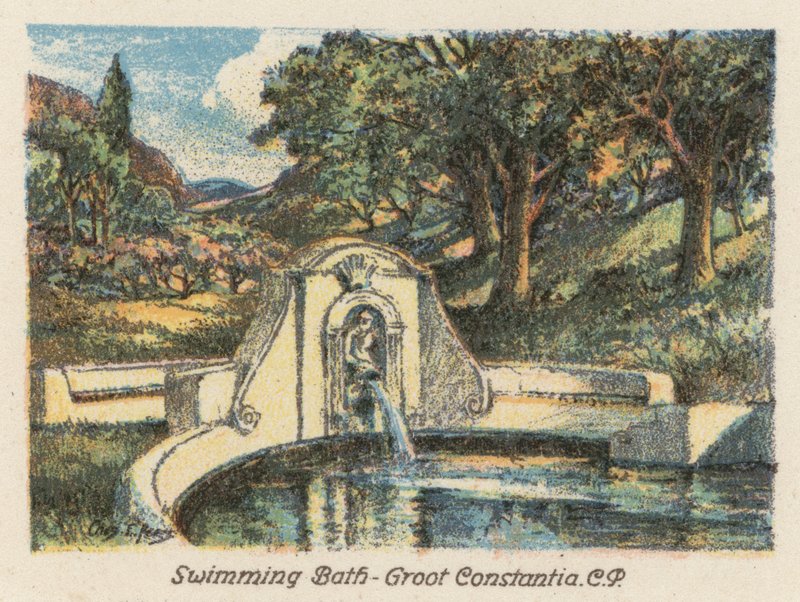 Sudáfrica: Swimming Bath, Groot Constantia, CP (litografía en color) de Charles Ernest Peers