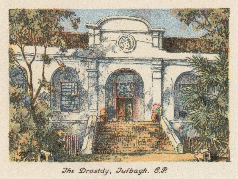 Sudáfrica: The Drostdy, Tulbagh, CP (litografía en color) de Charles Ernest Peers