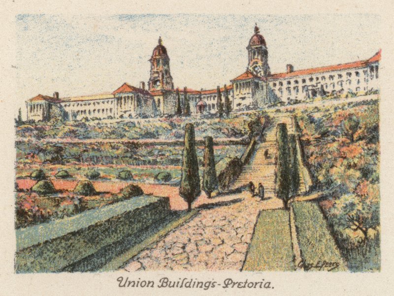 Sudáfrica: Union Buildings, Pretoria (litografía en color) de Charles Ernest Peers