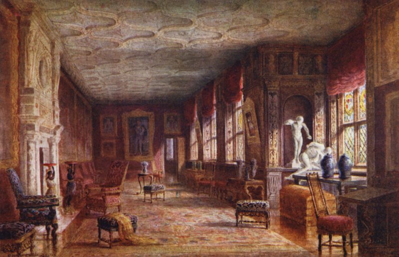 Casa Knole: Cartoon Gallery (litografía en color) de Charles Essenhigh Corke