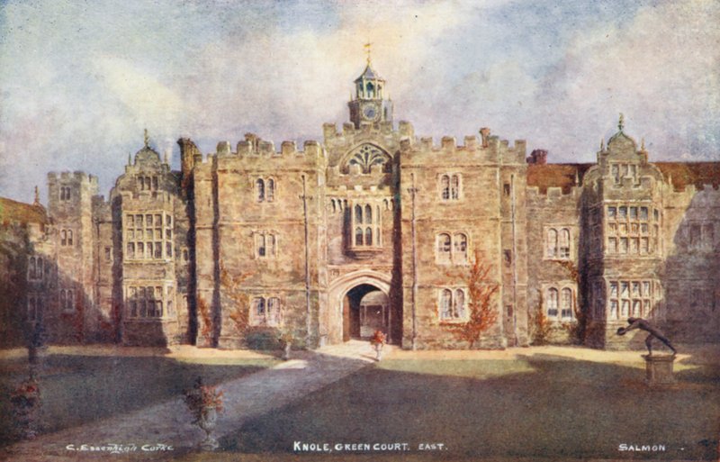 Casa Knole: Green Court, Este (litografía en color) de Charles Essenhigh Corke